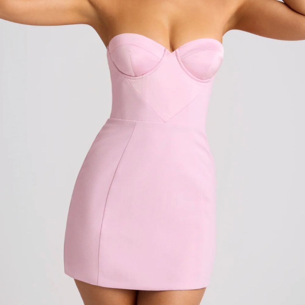 Oh Polly “Eliska” strapless soft pink dress